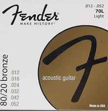 FENDER Fender 70L 80/20 Bronze Acoustic Strings - Light 12-52