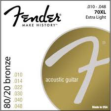 FENDER Fender 70XL 80/20 Bronze Acoustic Strings - Extra Light 10-48