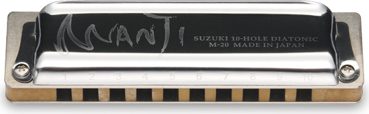 Suzuki SUZUKI MANJI 10 HOLE DIATONIC HARMONICA, KEY OF A