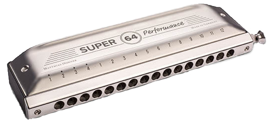 Hohner HOHNER SUPER 64 CHROMATIC HARMONICA, 12-HOLE