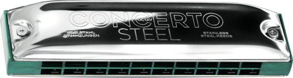 SEYDEL SEYDEL CONCERTO STEEL OCTAVE HARMONICA W/REAL LEATHER CASE