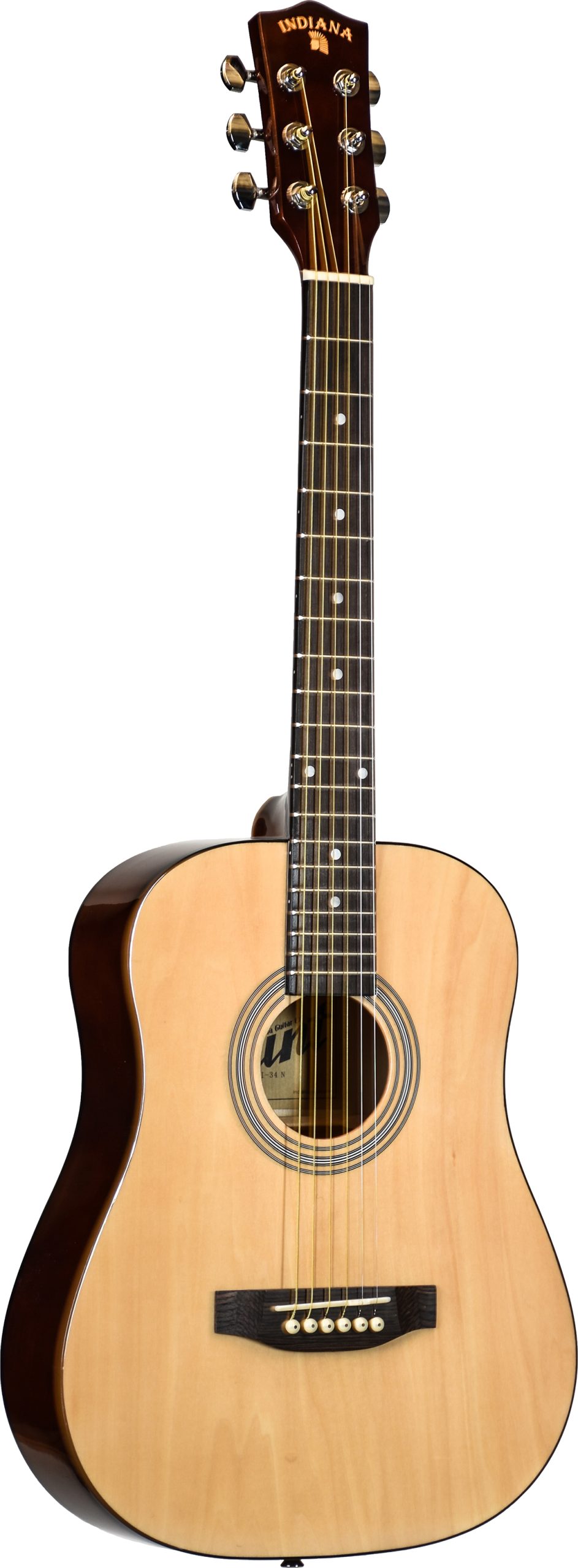 INDIANA INDIANA RUNT SERIES GUITAR, NATURAL GLOSS FINISH, 3/4 SIZE