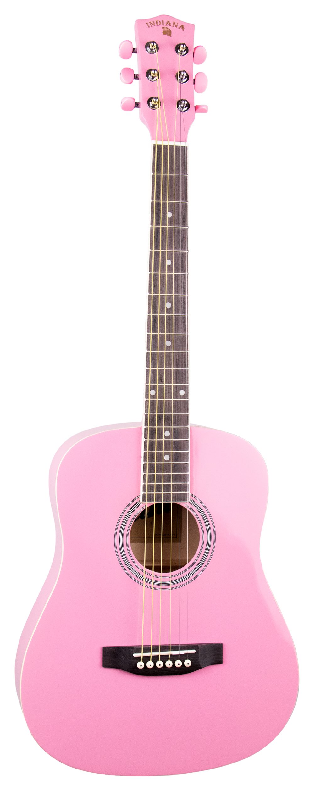 INDIANA INDIANA RUNT SERIES GUITAR, PINK GLOSS FINISH, 3/4 SIZE