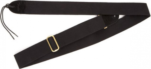 FENDER FENDER 2" COTTON/LEATHER GUITAR STRAP, BLACK