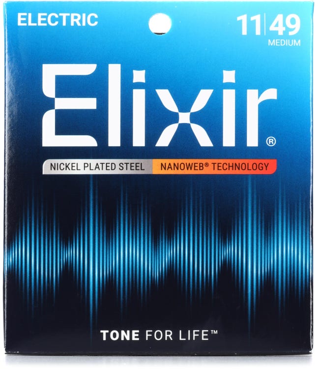 Elixir Elixir Strings 12102 Nanoweb Electric Guitar Strings - .011-.049 Mediu