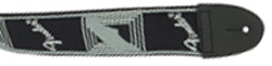 FENDER FENDER 2" MONOGRAMMED GUITAR STRAP, BLACK/LIGHTGREY/DARK GREY