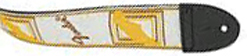 FENDER FENDER 2" MONOGRAMMED GUITAR STRAP, WHITE/BROWN/YELLOW