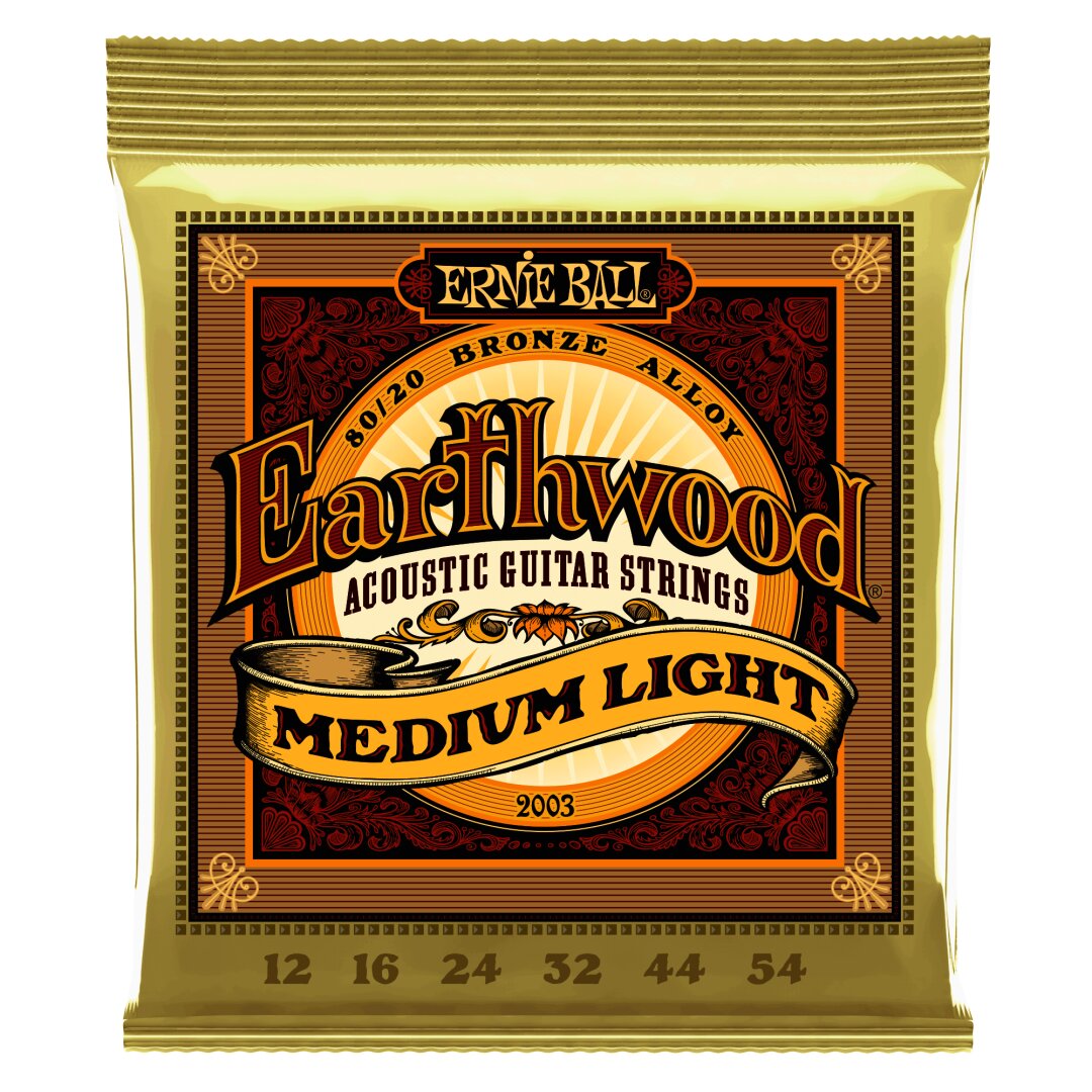 Ernie Ball Earthwood Phosphor Bronze Acoustic Guitar Strings - 12-54 Medium Light