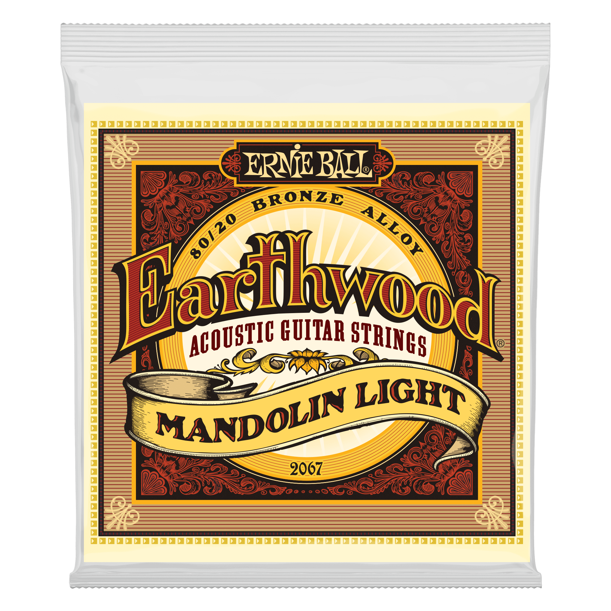 Ernie Ball Ernie Ball 2067 Earthwood Mandolin Light Loop End 80/20 Bronze Acoustic Guitar Strings - 9-34 Gauge