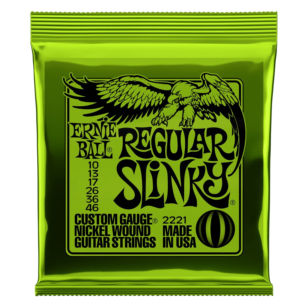 Ernie Ball Regular Slinky Nickel Wound Electric Guitar Strings - 10-46 Gauge