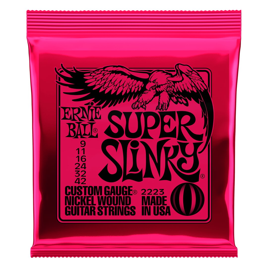 Ernie Ball Super Slinky Nickel Wound Electric Guitar Strings - 9-42 Gauge