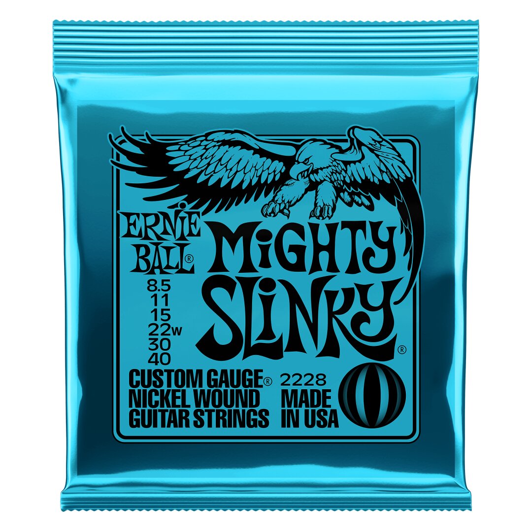 Ernie Ball Mighty Slinky Nickel Wound Electric Guitar Strings 8.5 - 40 Gauge