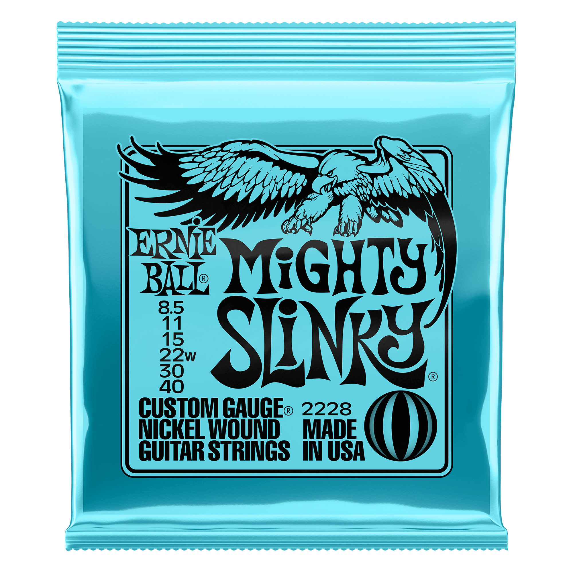 Ernie Ball Ernie Ball 2228 Mighty Slinky Nickel Wound Electric Guitar Strings 8.5 - 40 Gauge