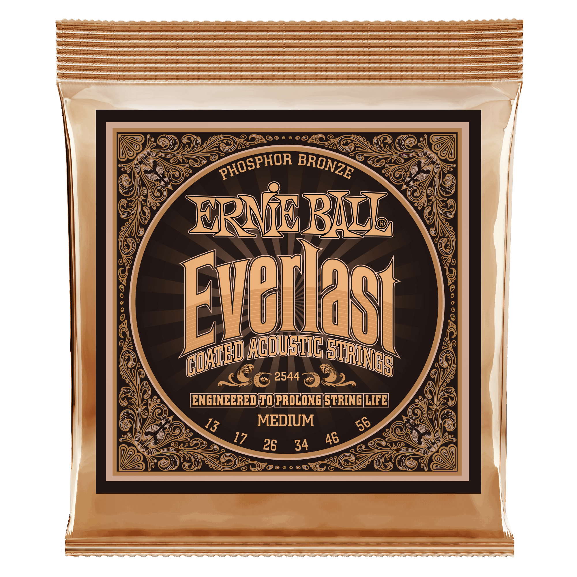 Ernie Ball Ernie Ball 2544 Everlast Medium Coated Phosphor Bronze Acoustic Guitar Strings - 13-56 Gauge