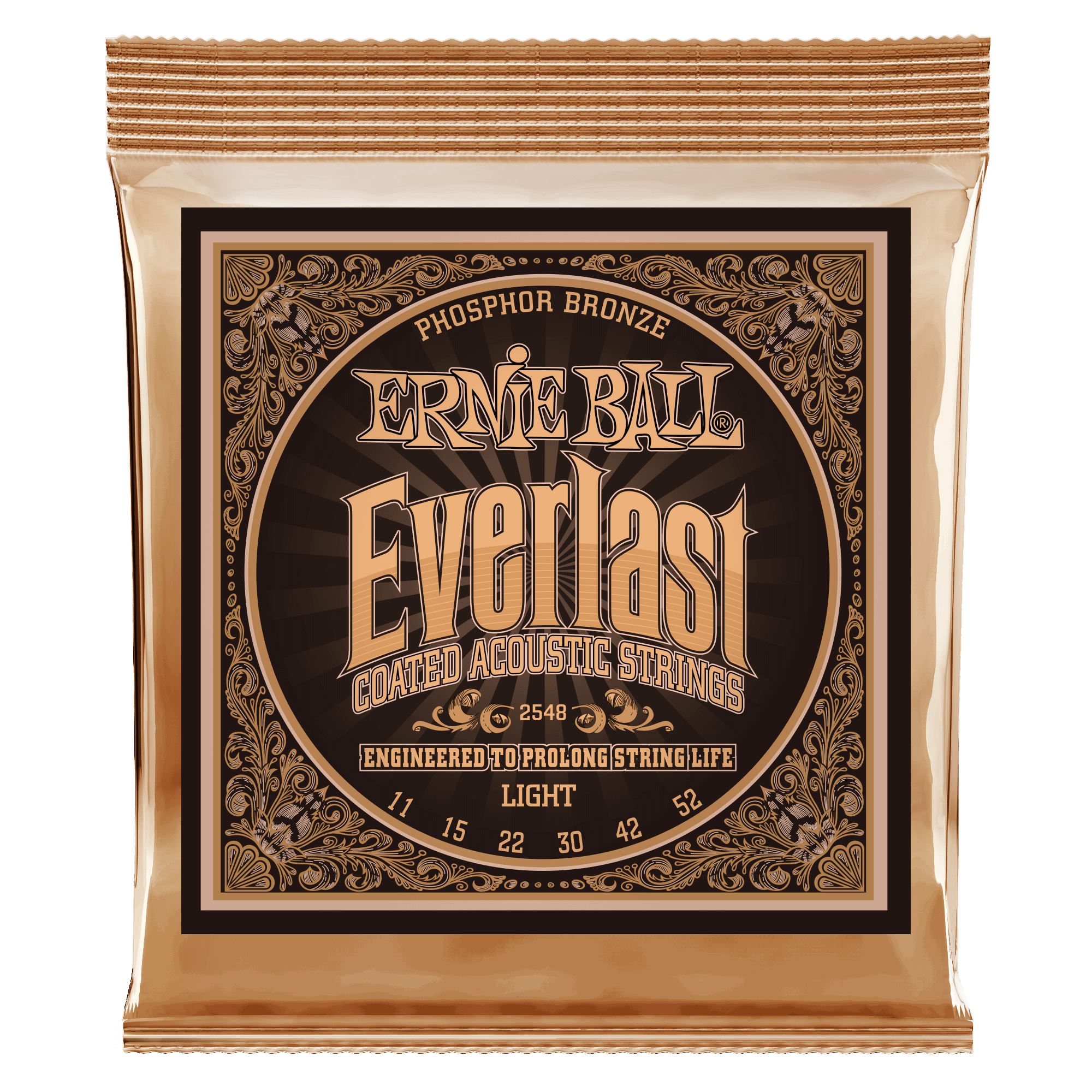 Ernie Ball Ernie Ball 2548 Everlast Light Coated Phosphor Bronze Acoustic Guitar Strings - 11-52 Gauge