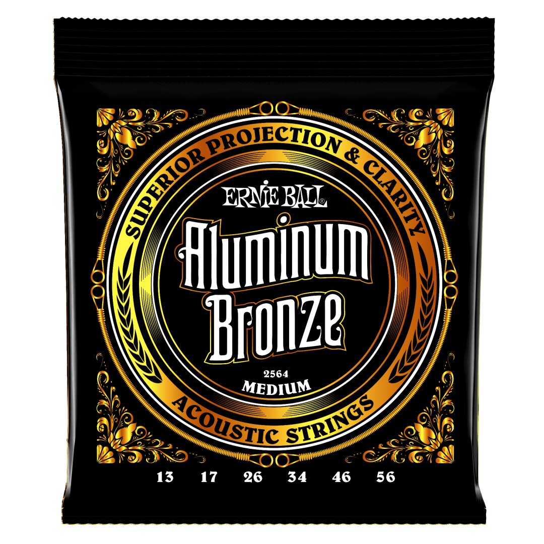 Ernie Ball Medium Aluminum Bronze Acoustic Guitar Strings - 13-56 Gauge