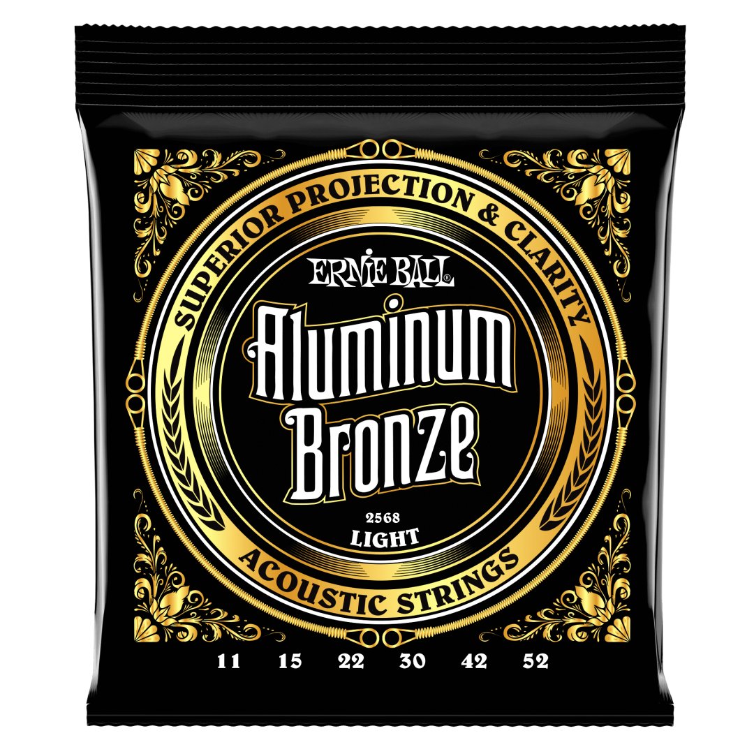 Light Ernie Ball PO2568 Light Aluminum Bronze Acoustic Guitar Strings. 11-52