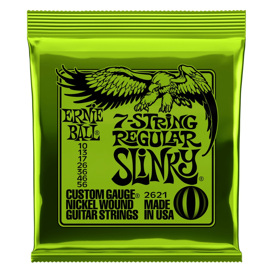Ernie Ball Regular Slinky 7-String Nickel Wound Electric Guitar Strings - 10-56 G