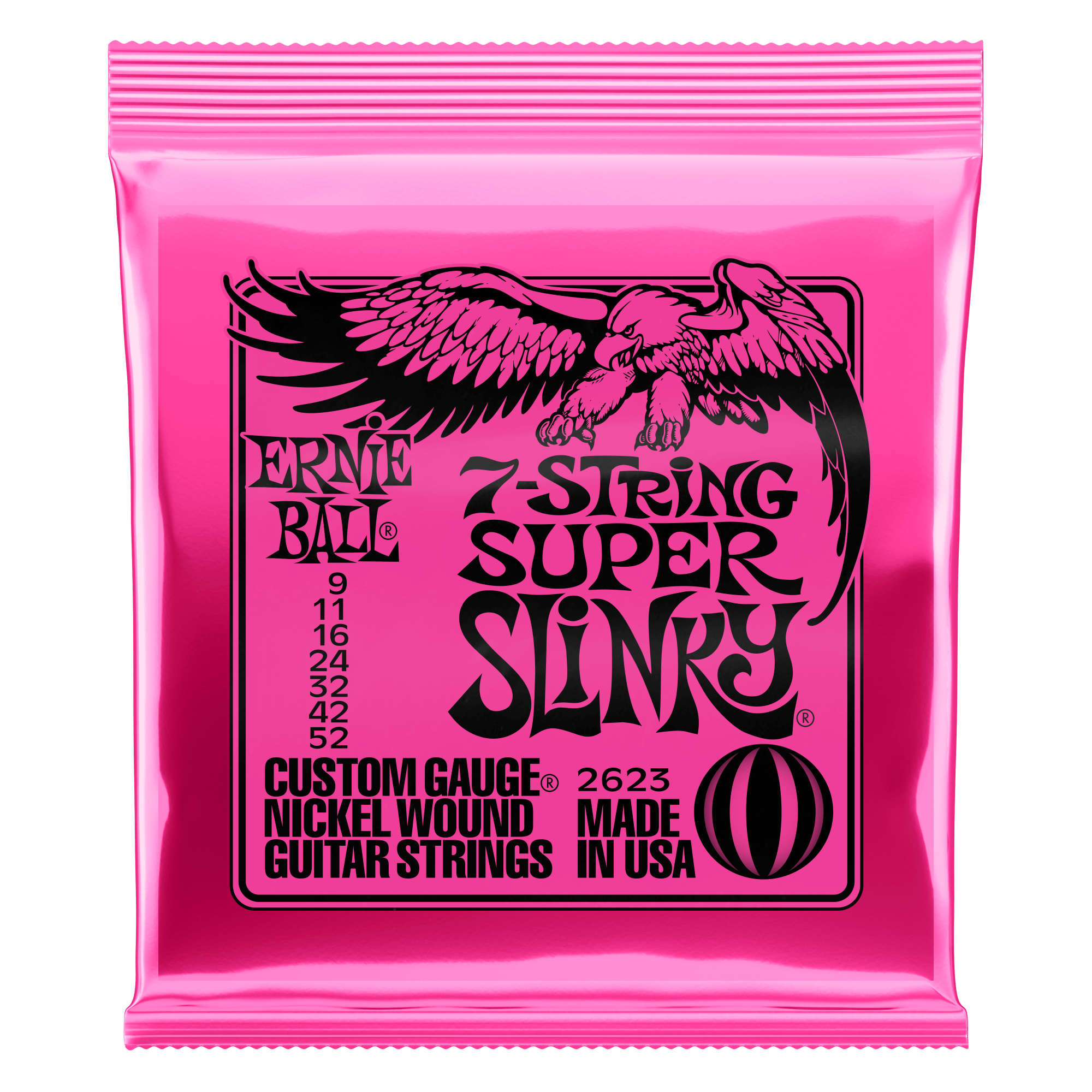 Ernie Ball Ernie Ball 2623 Super Slinky 7-String Nickel Wound Electric Guitar Strings - 9-52 Gauge