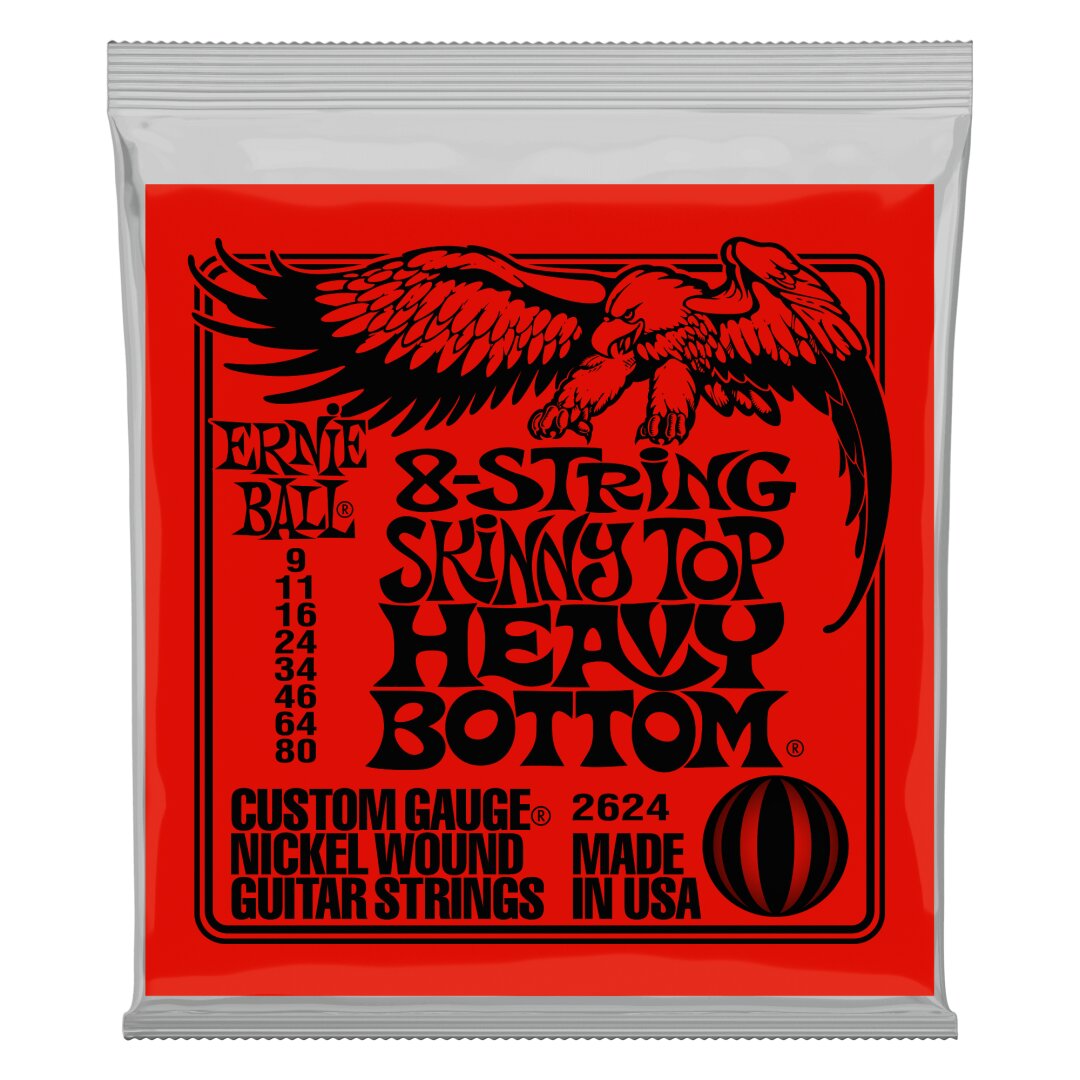 Ernie Ball Skinny Top Heavy Bottom Slinky 8-String Electric Guitar Strings - 9-80