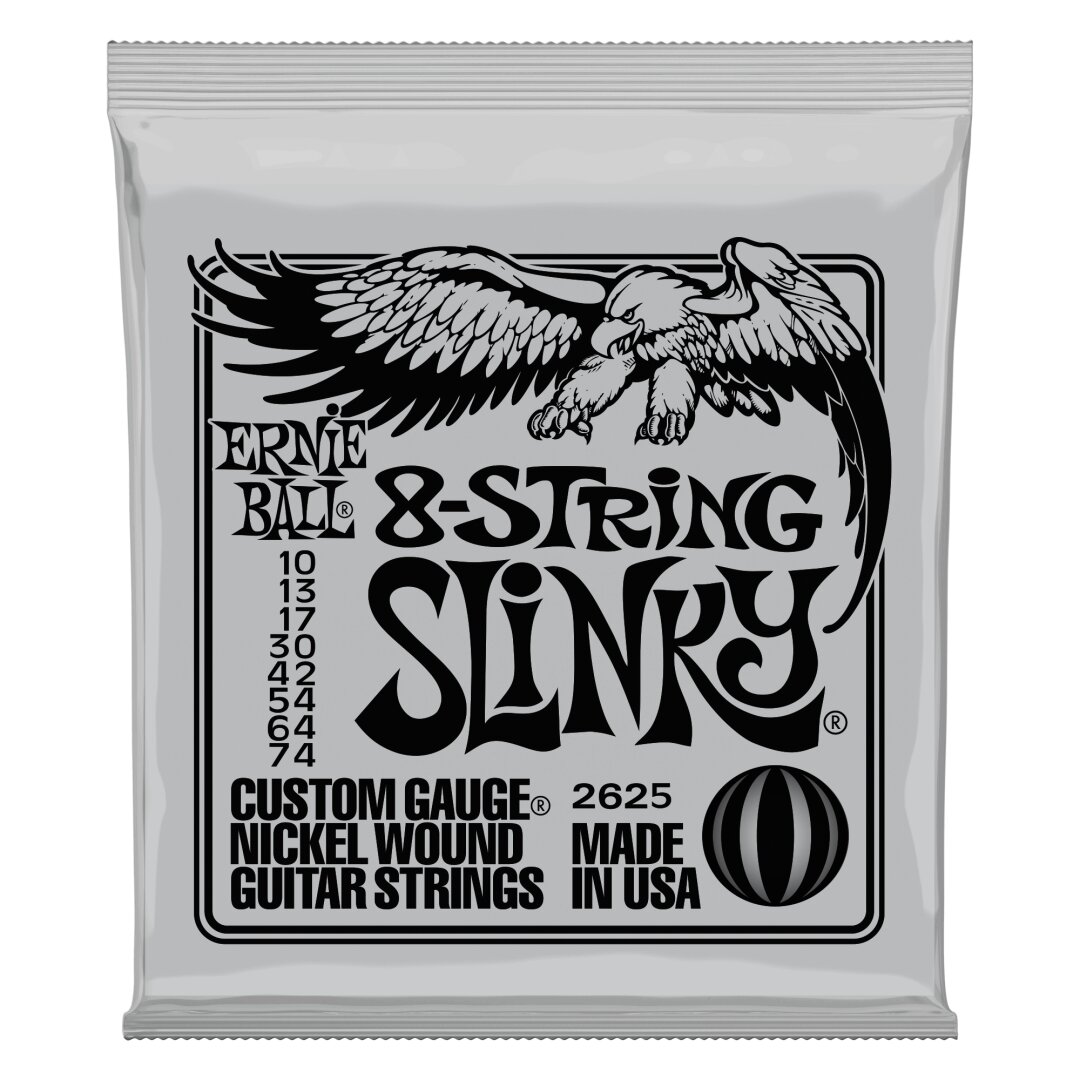 Ernie Ball Slinky 8-String Nickel Wound Electric Guitar Strings - 10-74 Gauge