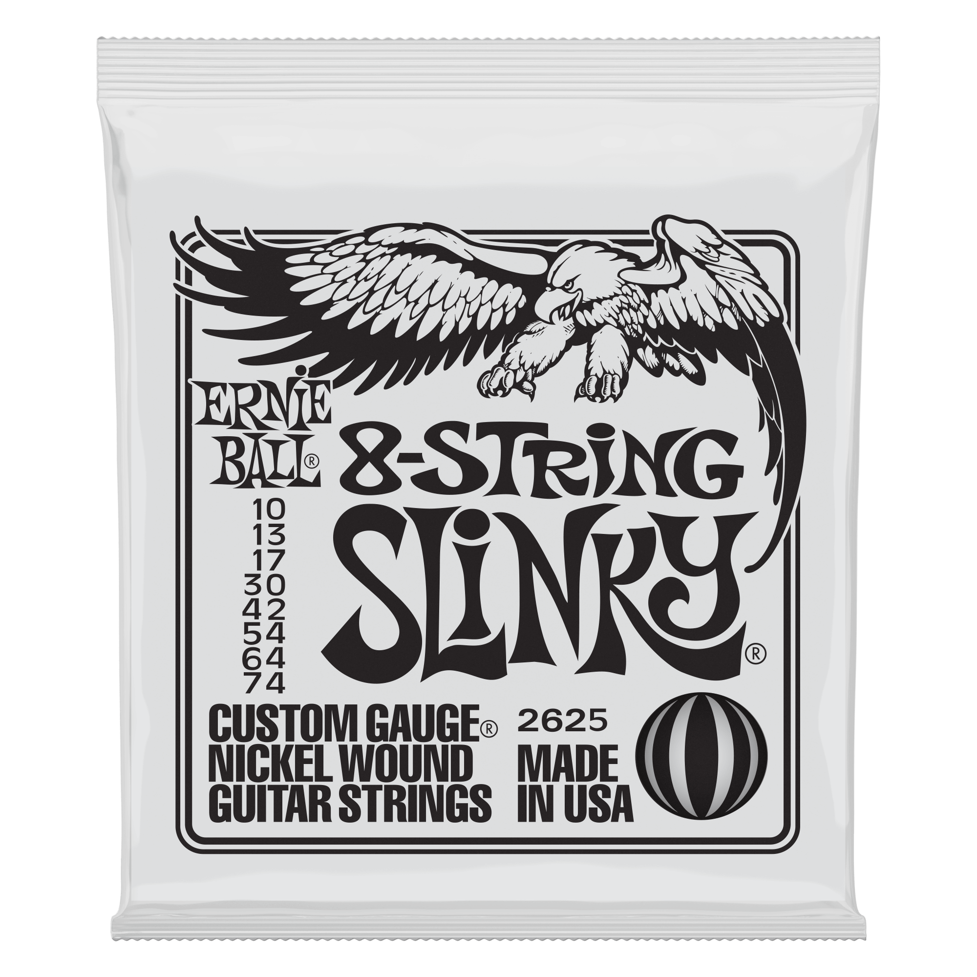 Ernie Ball Ernie Ball 2625 Slinky 8-String Nickel Wound Electric Guitar Strings - 10-74 Gauge