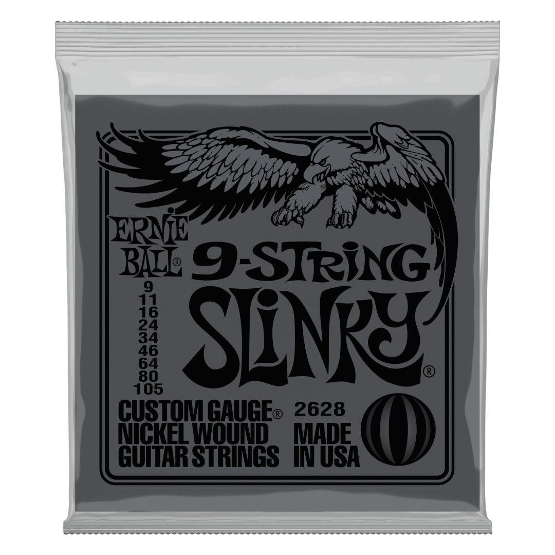 Ernie Ball Slinky 9-String Nickel Wound Electric Guitar Strings - 9-105 Gauge