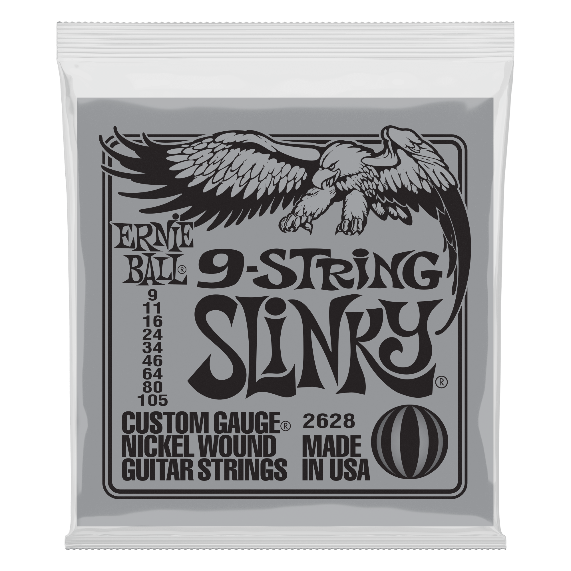 Ernie Ball Ernie Ball 2628 Slinky 9-String Nickel Wound Electric Guitar Strings - 9-105 Gauge
