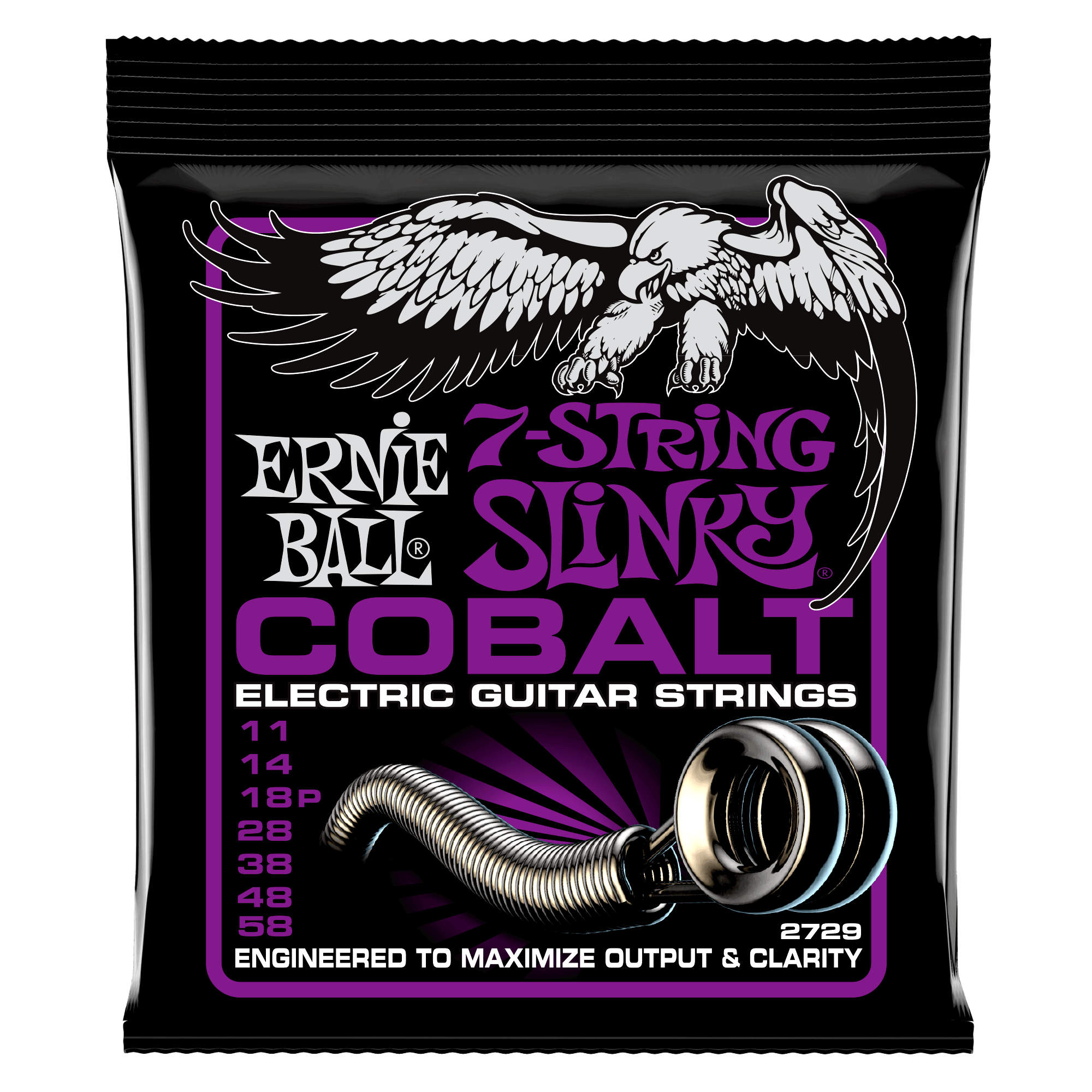 Ernie Ball Ernie Ball 2729 Power Slinky Cobalt 7-String Electric Guitar Strings - 11-58 Gauge