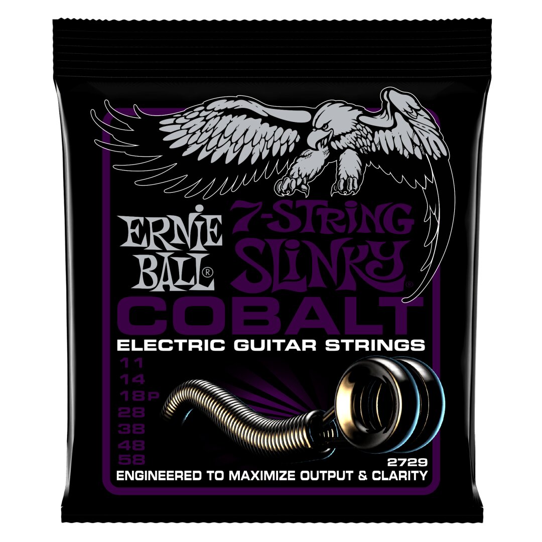 Ernie Ball Power Slinky Cobalt 7-String Electric Guitar Strings - 11-58 Gauge