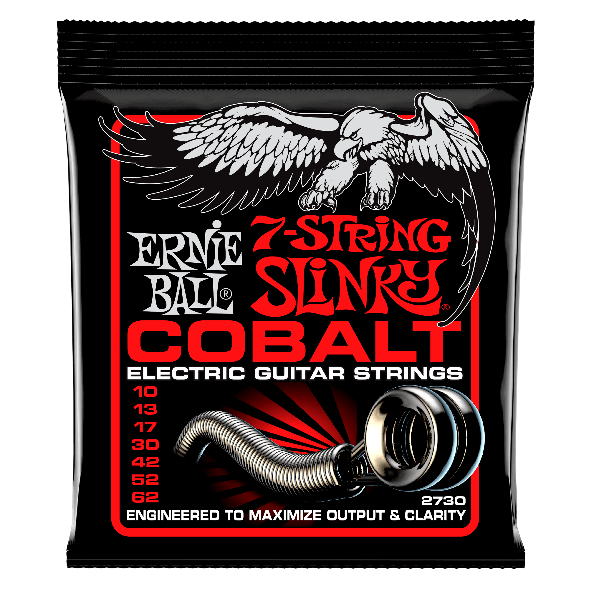 Ernie Ball Ernie Ball 2730 Skinny Top Heavy Bottom Slinky Cobalt 7-String Electric Guitar Strings - 10-62 Gauge