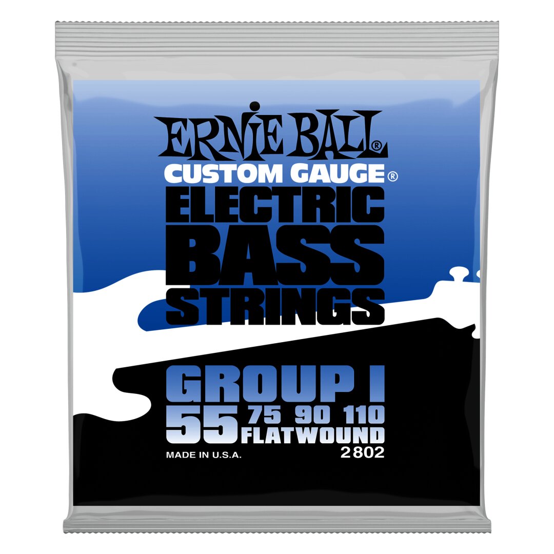 Ernie Ball Flatwound Group I Electric Bass Strings - 55-110 Gauge