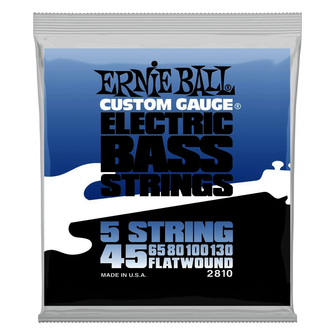 Ernie Ball Flatwound 5-string Electric Bass Strings - 45-130 Gauge
