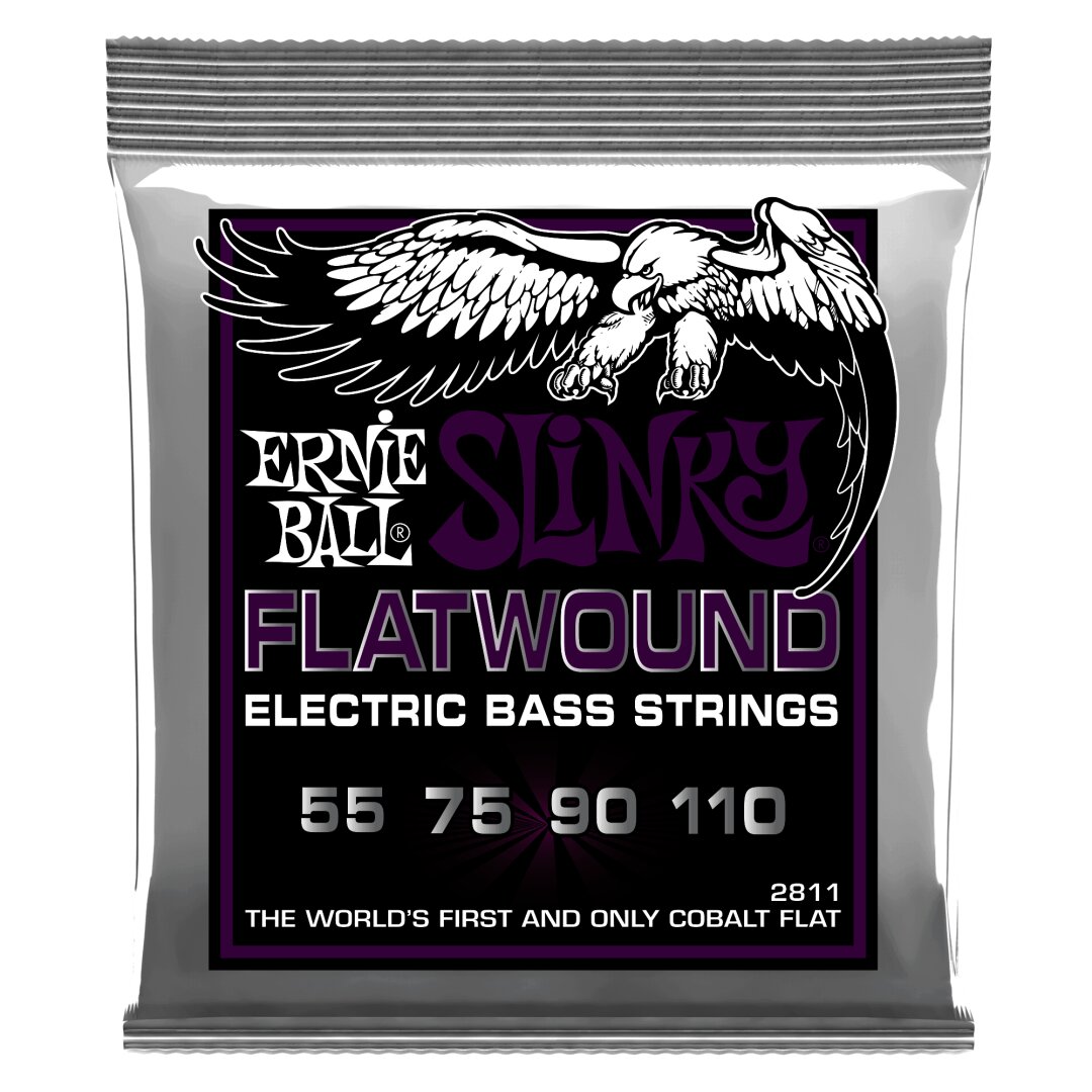 Ernie Ball Power Slinky Flatwound Electric Bass Strings - 55-110 Gauge