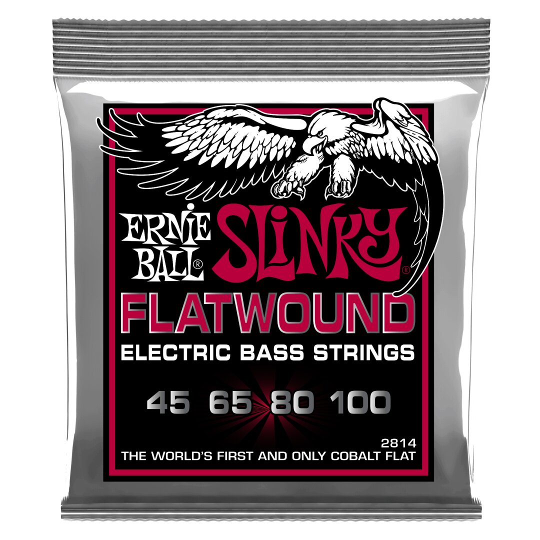 Ernie Ball Super Slinky Flatwound Electric Bass Strings - 45-100 Gauge