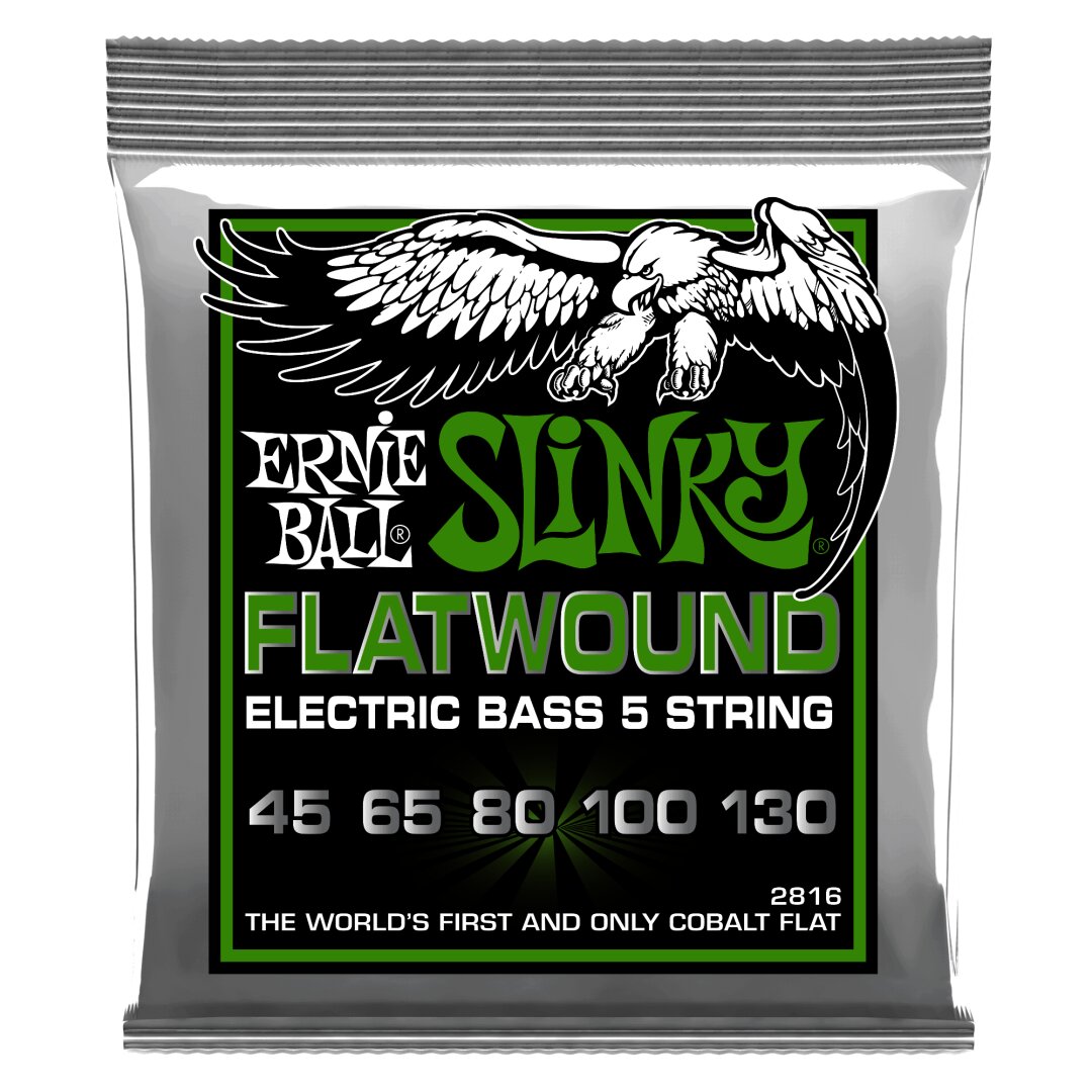 Ernie Ball Regular Slinky 5-String Flatwound Electric Bass Strings - 45-130 Gauge