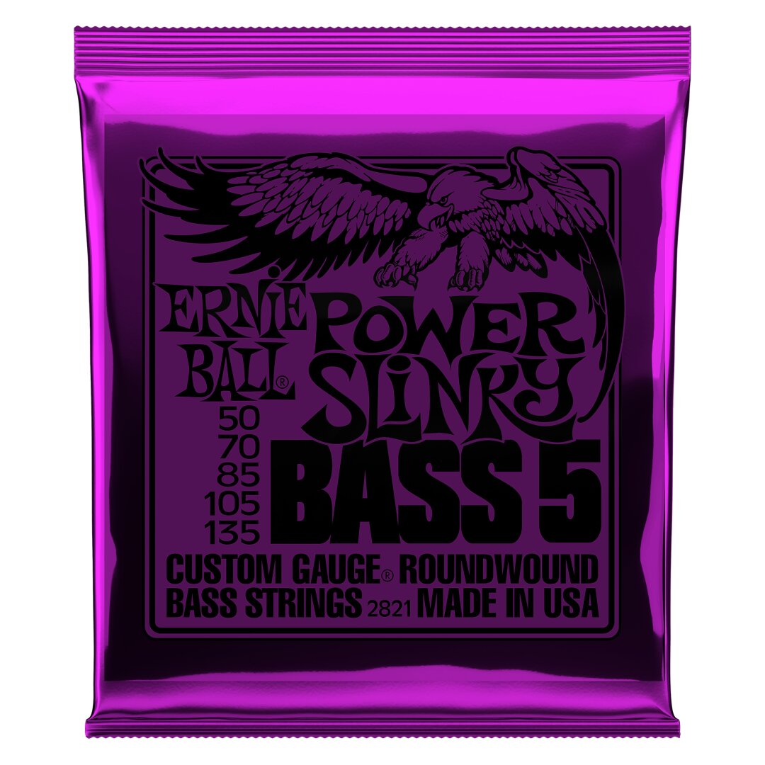 Ernie Ball Power Slinky 5-String Nickel Wound Electric Bass Strings - 50-135 Gaug