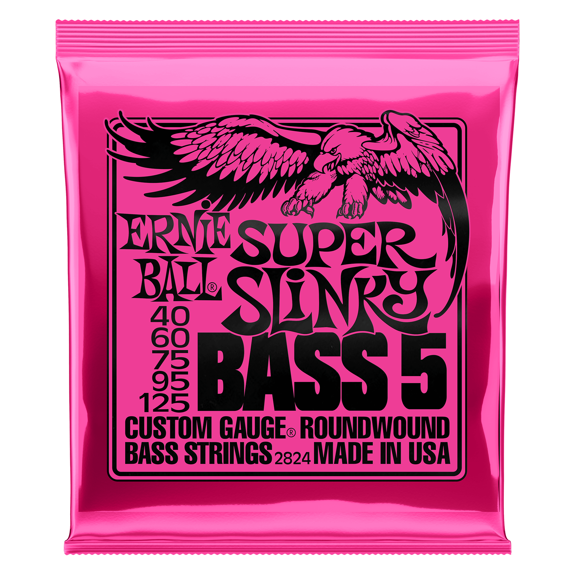 Ernie Ball Ernie Ball 2824 Super Slinky 5-String Nickel Wound Electric Bass Strings - 40-125 Gauge