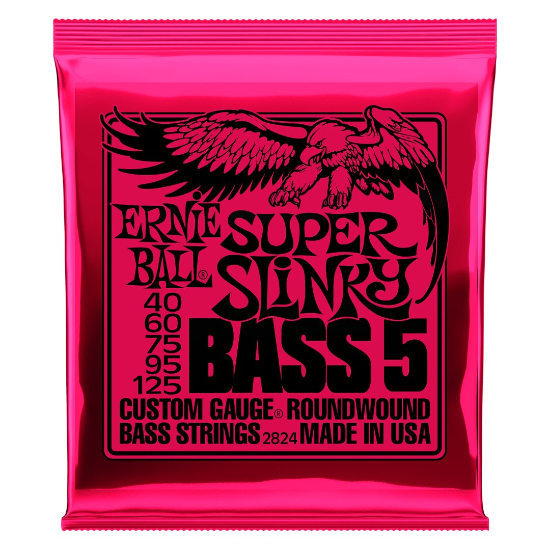 Ernie Ball Super Slinky 5-String Nickel Wound Electric Bass Strings - 40-125 Gaug