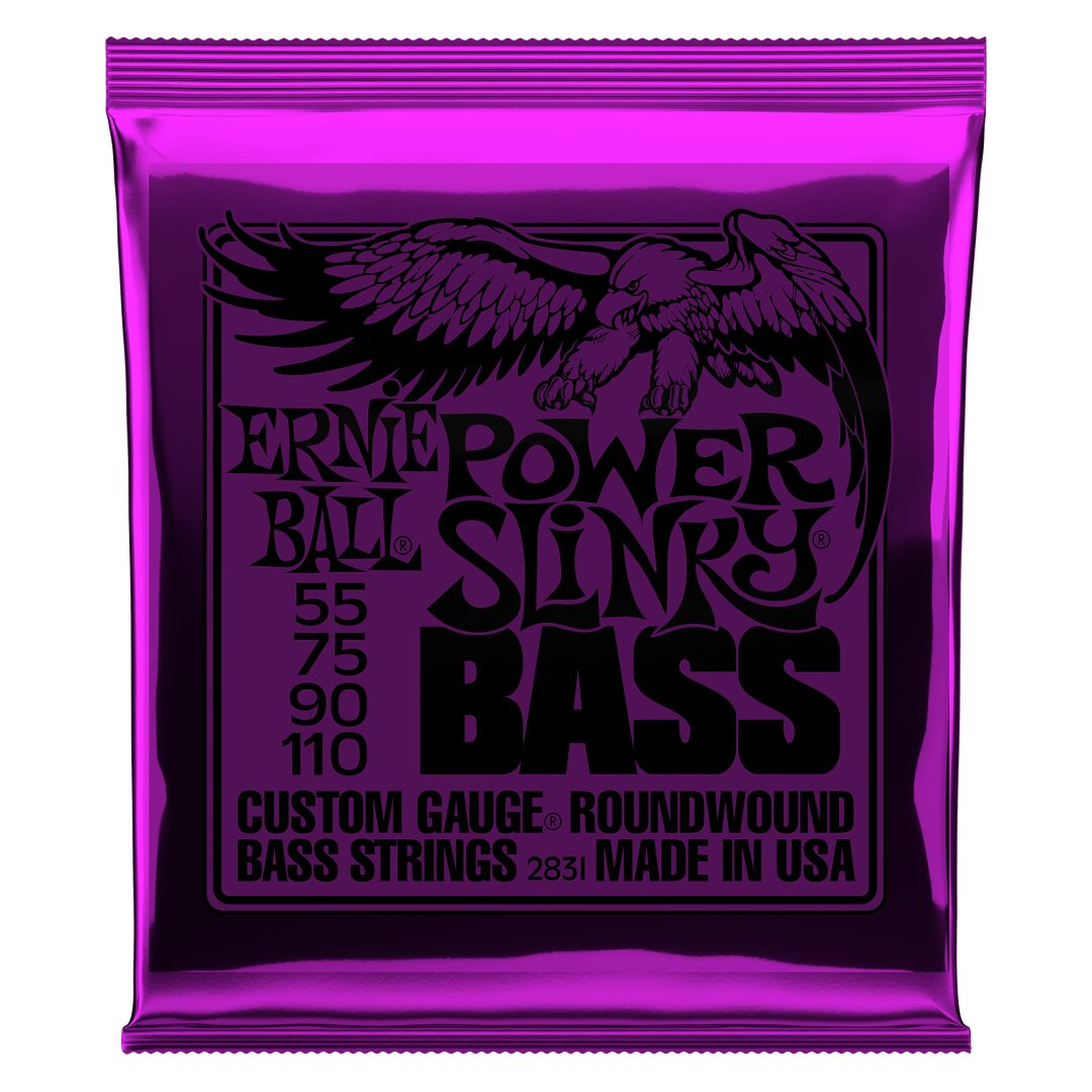 Ernie Ball Power Slinky Nickel Wound Electric Bass Strings - 55-110 Gauge