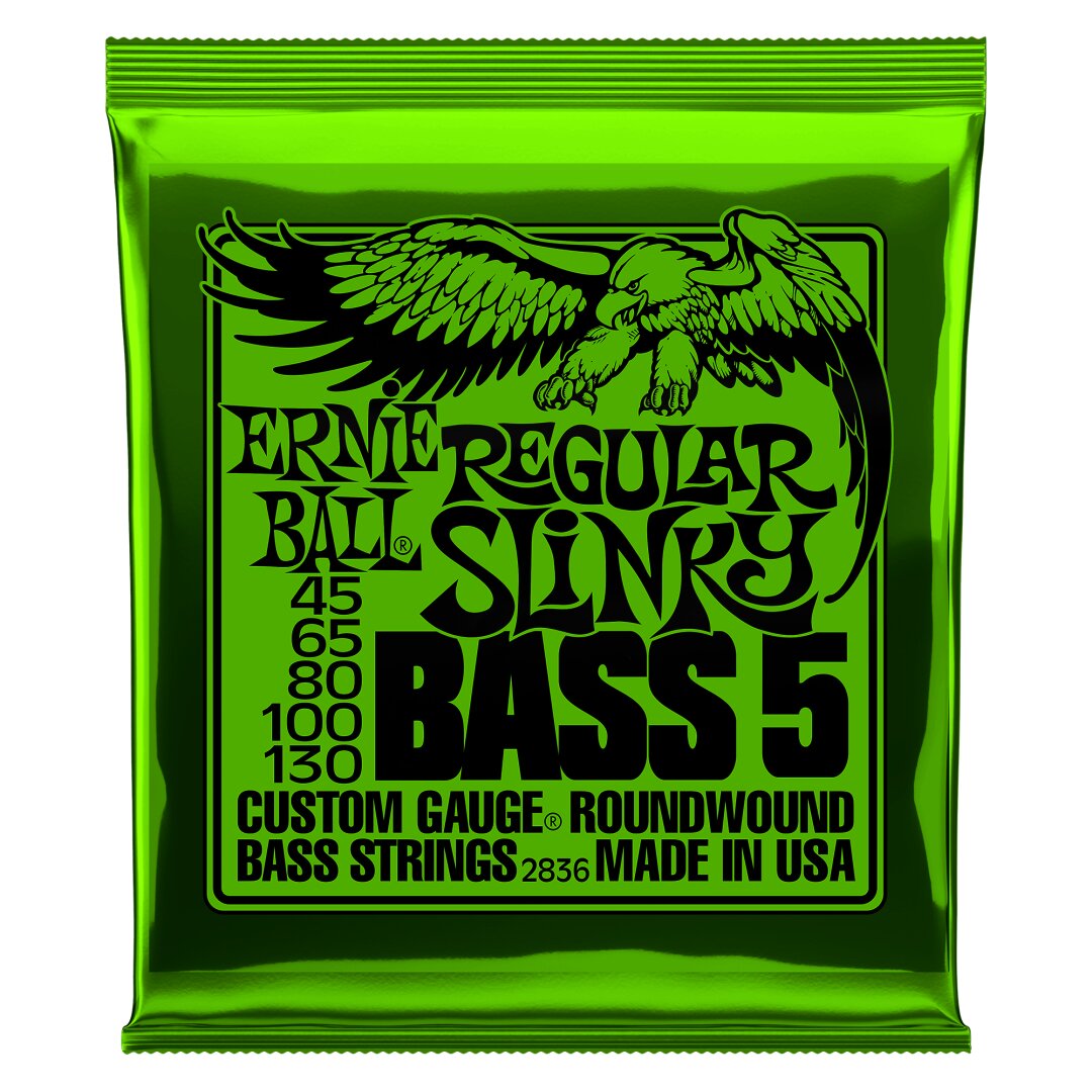 Ernie Ball Regular Slinky 5-String Nickel Wound Electric Bass Strings - 45-130 Ga