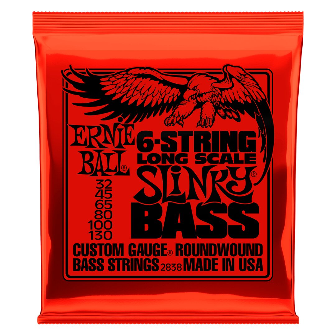 Ernie Ball Slinky Long Scale 6-String Nickel Wound Electric Bass Strings - 32-130