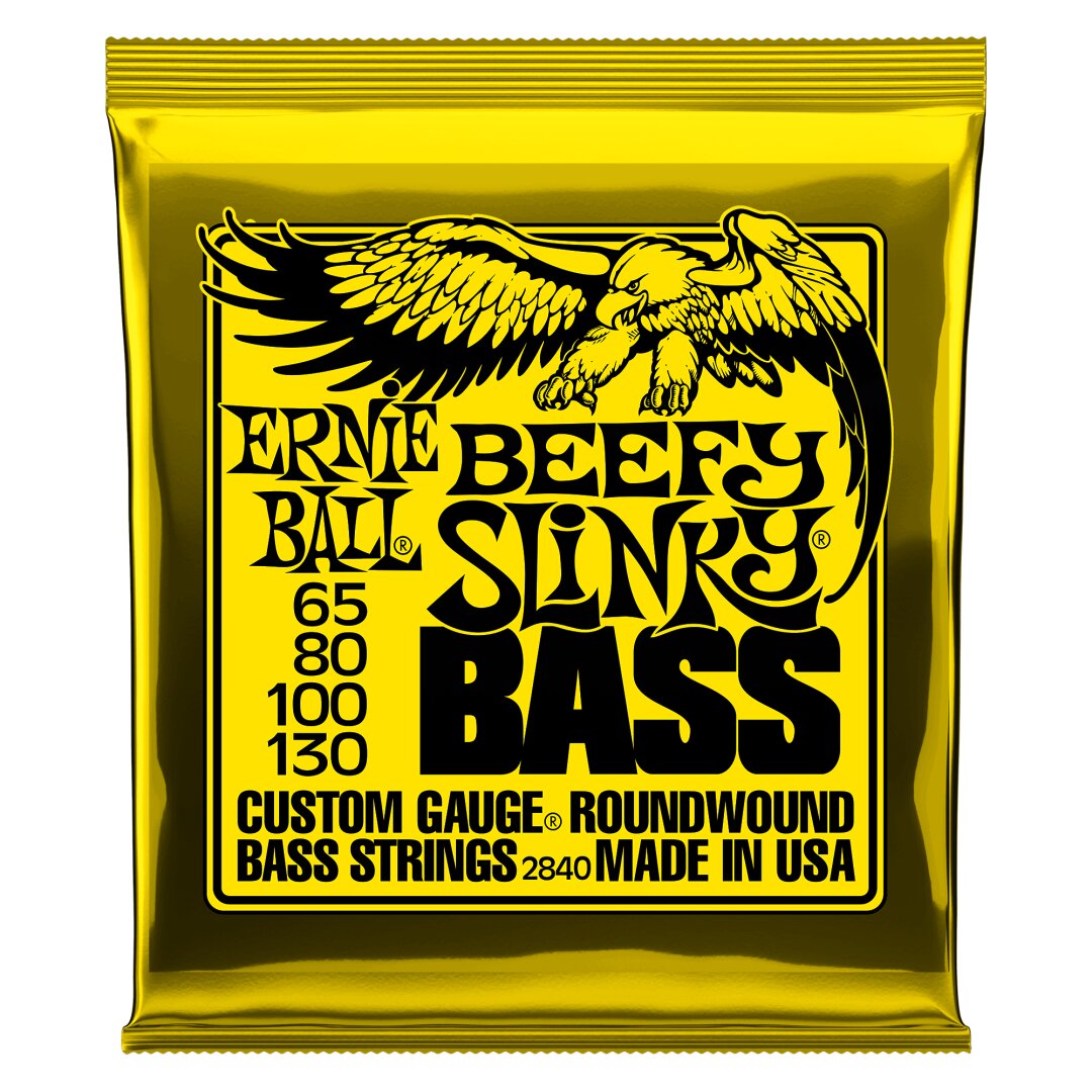 Ernie Ball Beefy Slinky Nickel Wound Electric Bass Strings - 65-130 Gauge