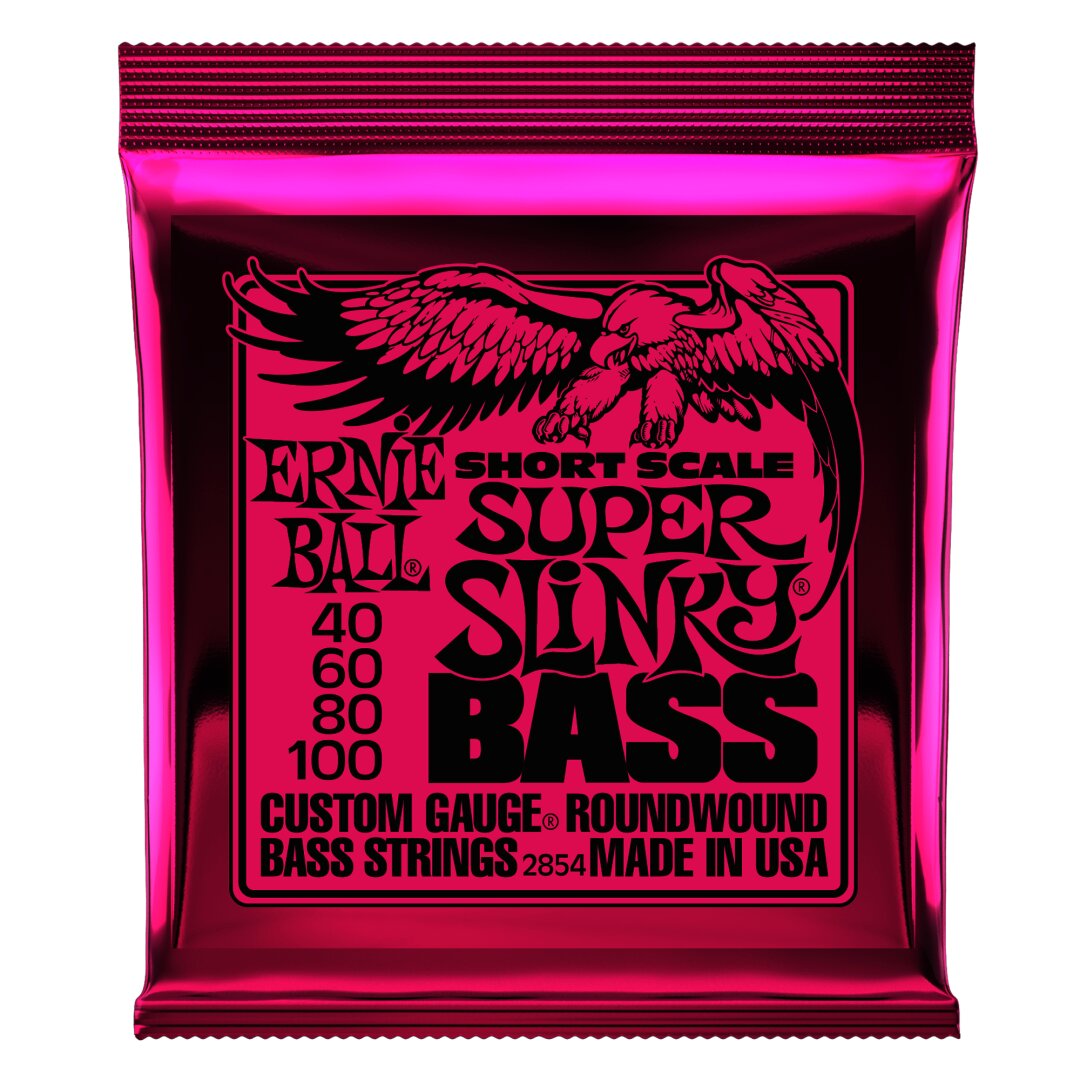 Ernie Ball Super Slinky Nickel Wound Short Scale Bass Strings - 40-100 Gauge