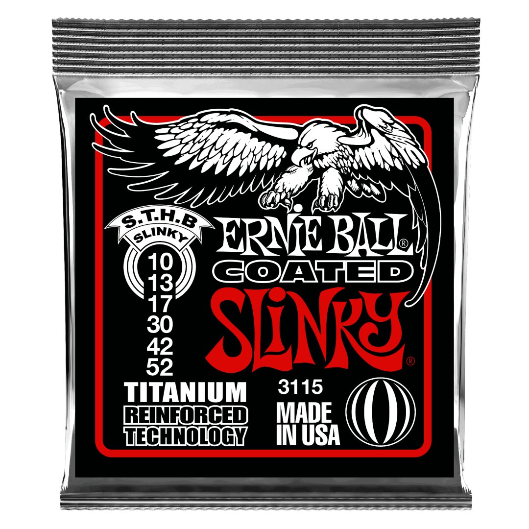 Ernie Ball Skinny Top/ Heavy Bottom Slinky Coated Titanium RPS Electric Guitar St