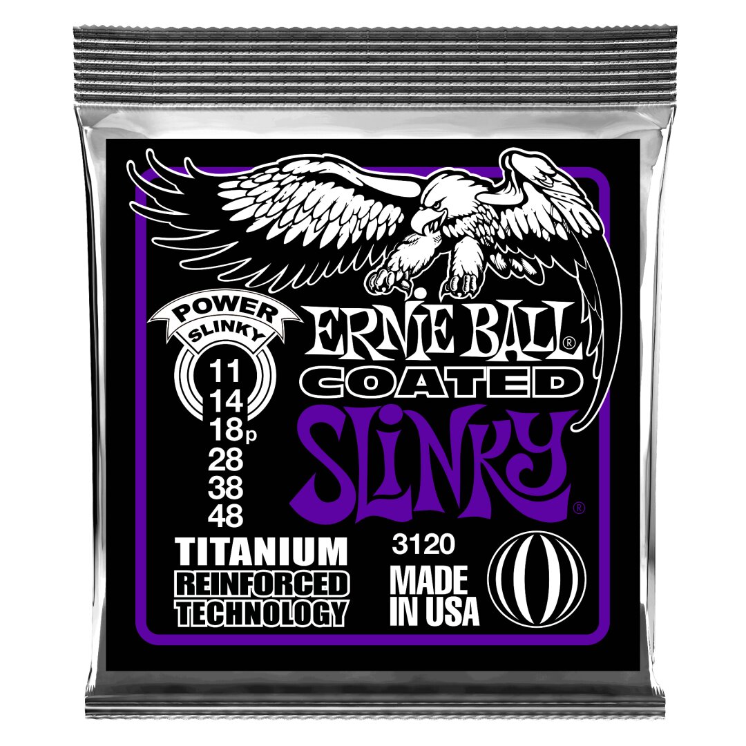 Ernie Ball Power Slinky Coated Titanium RPS Electric Guitar Strings - 11-48 Gauge