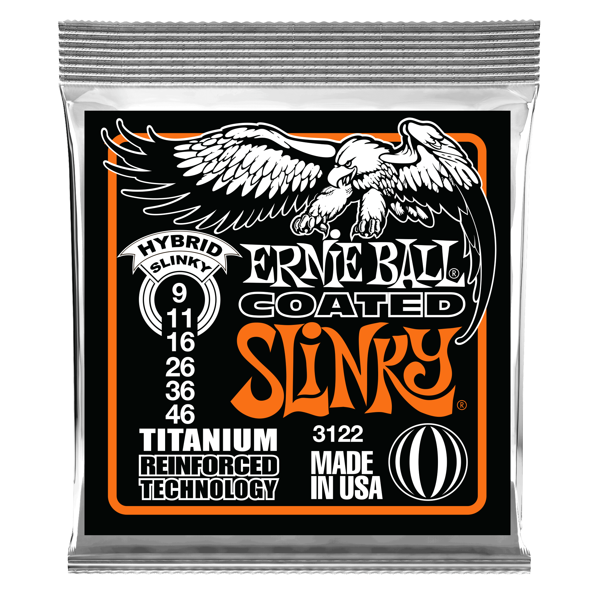 Ernie Ball Ernie Ball 3122 Hybrid Slinky Coated Titanium RPS Electric Guitar Strings - 9-46 Gauge