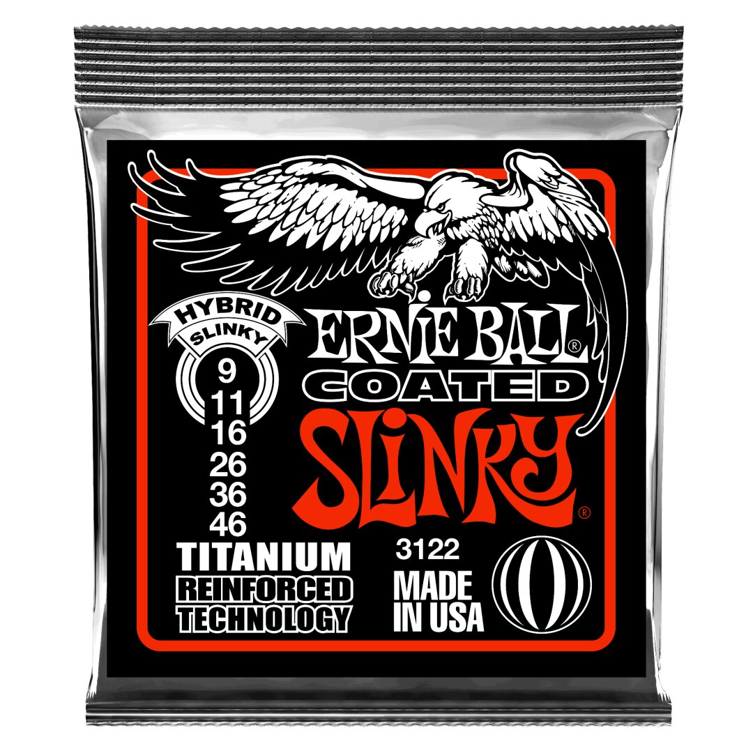 Ernie Ball Hybrid Slinky Coated Titanium RPS Electric Guitar Strings - 9-46 Gauge