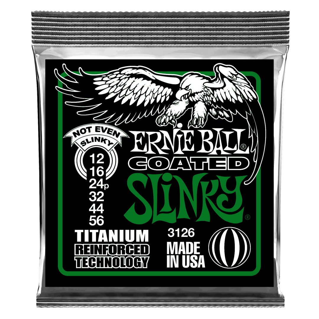 Ernie Ball Not Even Slinky Coated Titanium RPS Electric Guitar Strings - 12-56 Ga