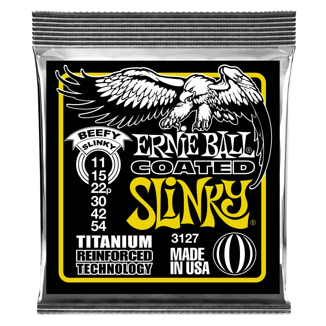 Ernie Ball Beefy Slinky Coated Titanium RPS Electric Guitar Strings - 11-54 Gauge